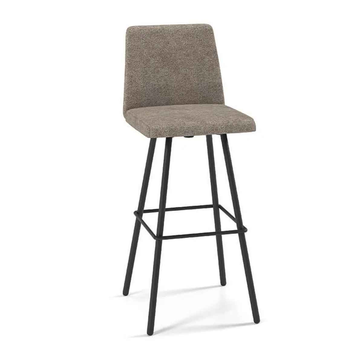Pinot - Tabouret bar pivotant en tissu et pieds en métal obliques