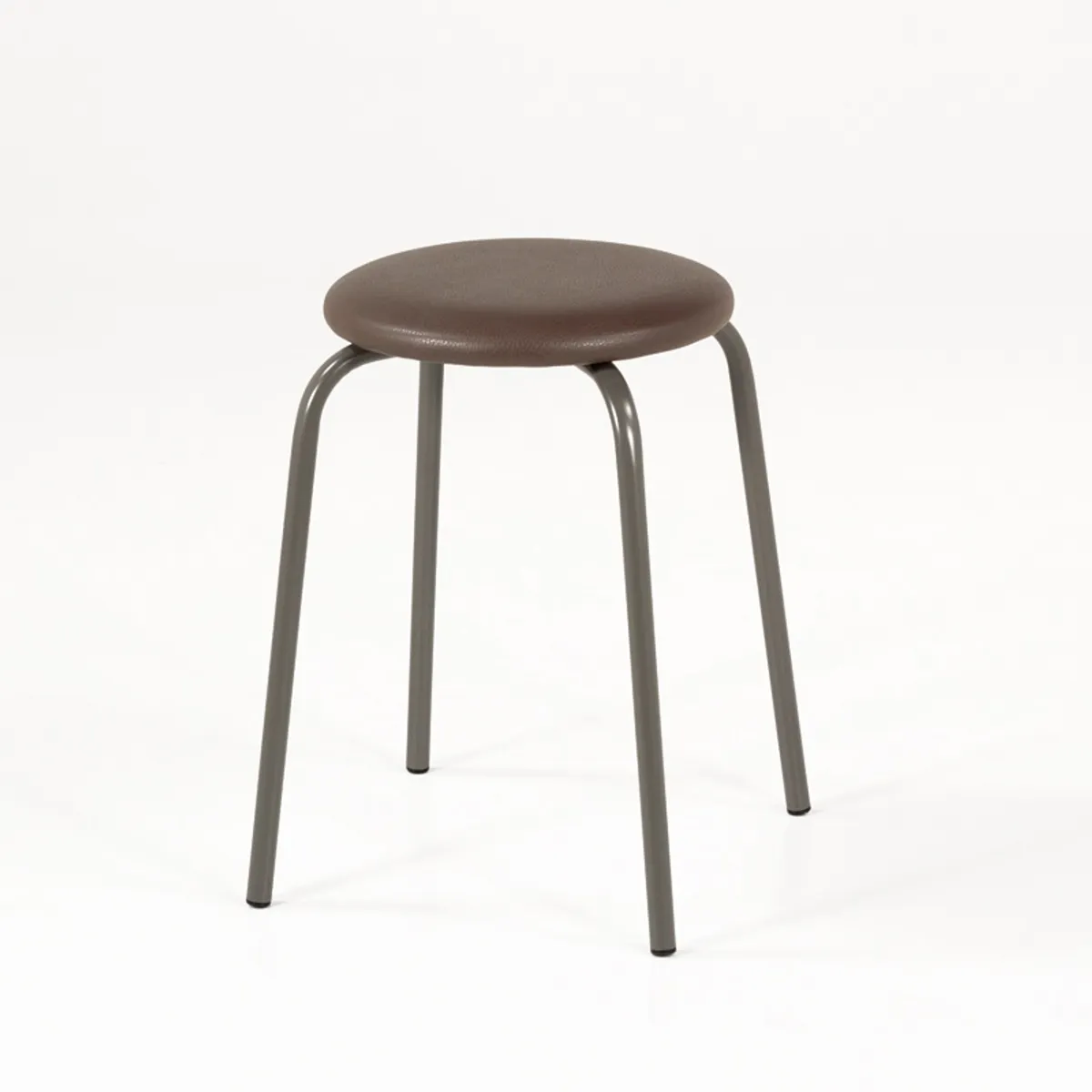 TabRond - Tabouret bas empilable en métal et simili