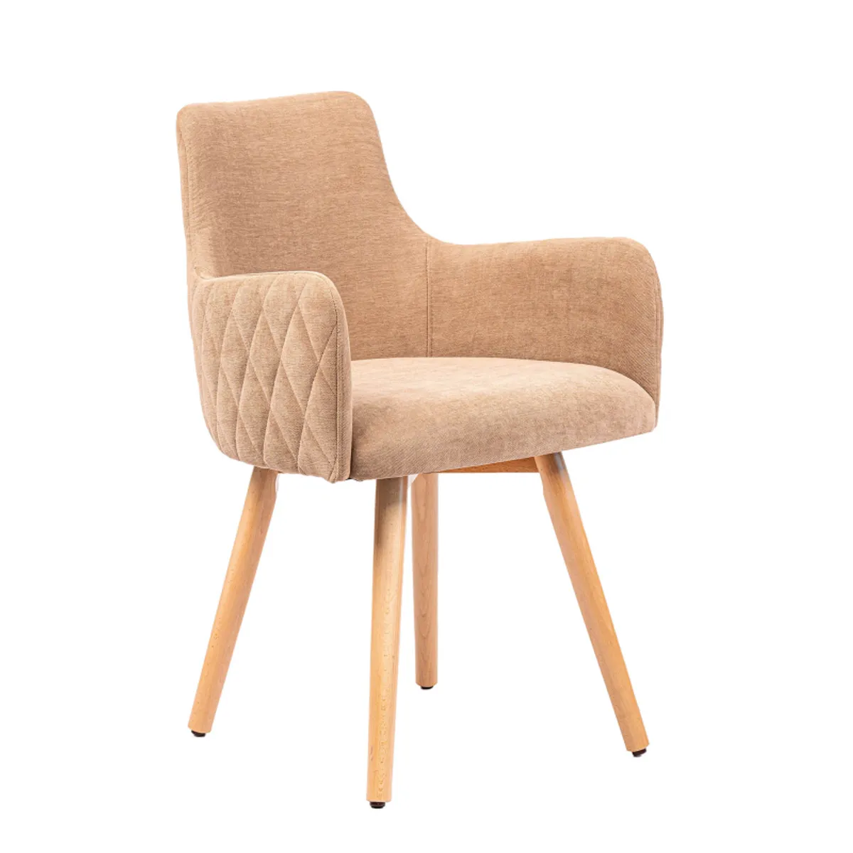 Anders diamant - Fauteuil en tissu dos matelassé et pieds en bois — vue 4