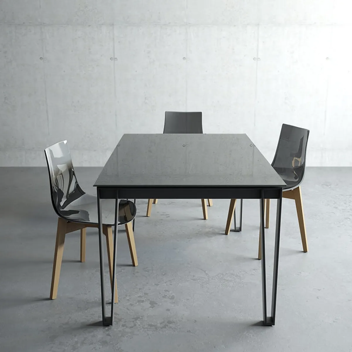 Okaso - Table design en verre pour salle à manger