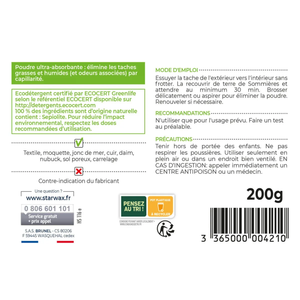 Terre de Sommières Starwax® - Détachant à sec ultra absorbant 200g — vue 3