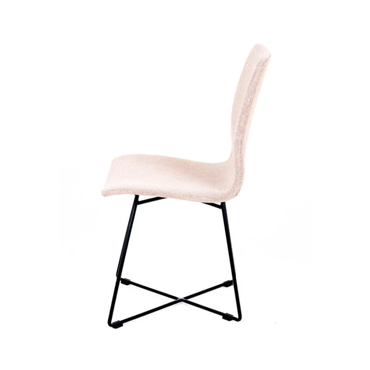 Amelie - Chaise en tissu et pieds en métal croisés — vue 4
