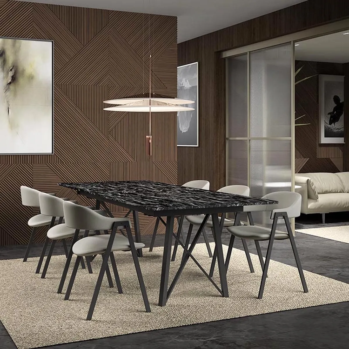 Arca - Fauteuil de table en tissu — vue 3