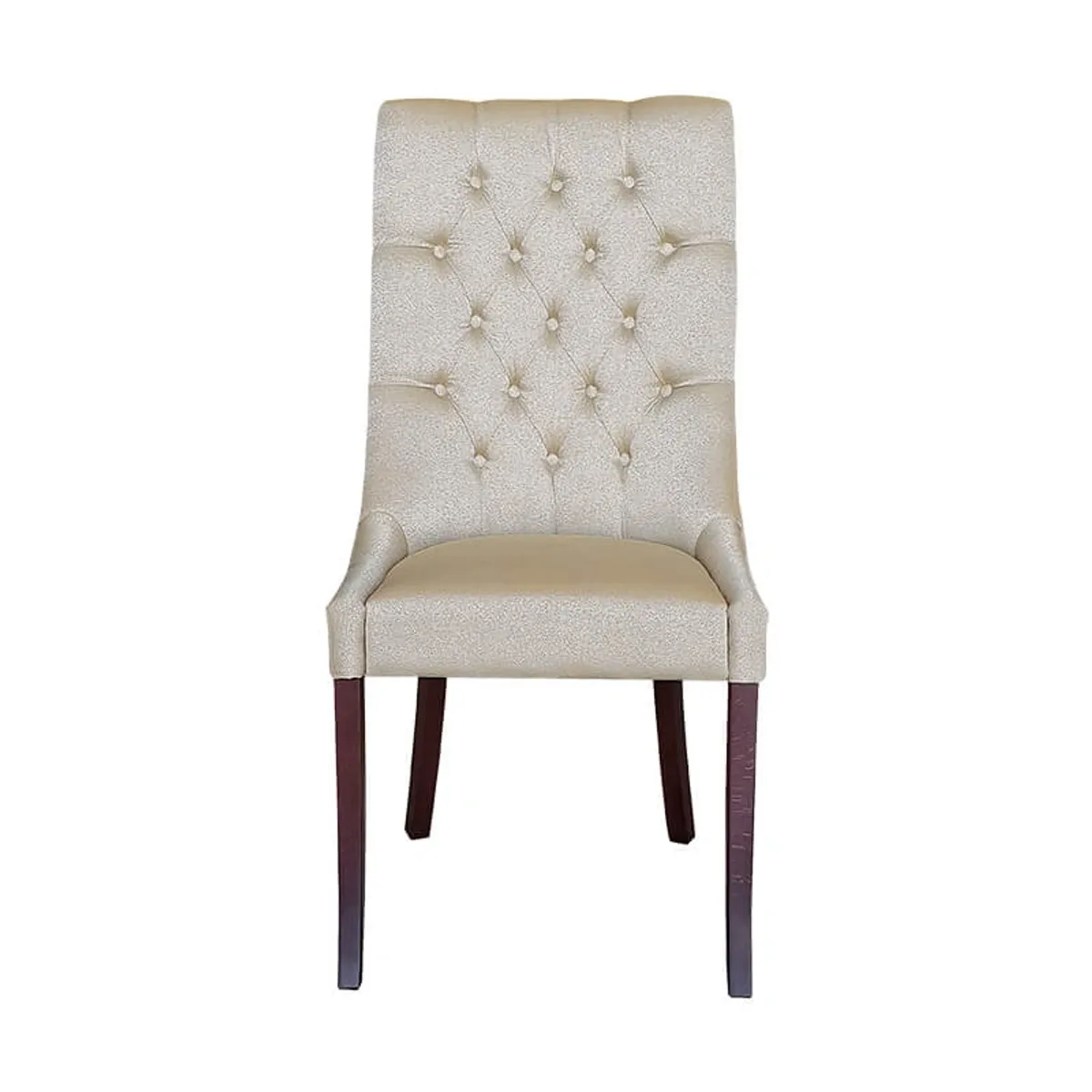 Carol - Chaise matelassée en tissu pieds bois