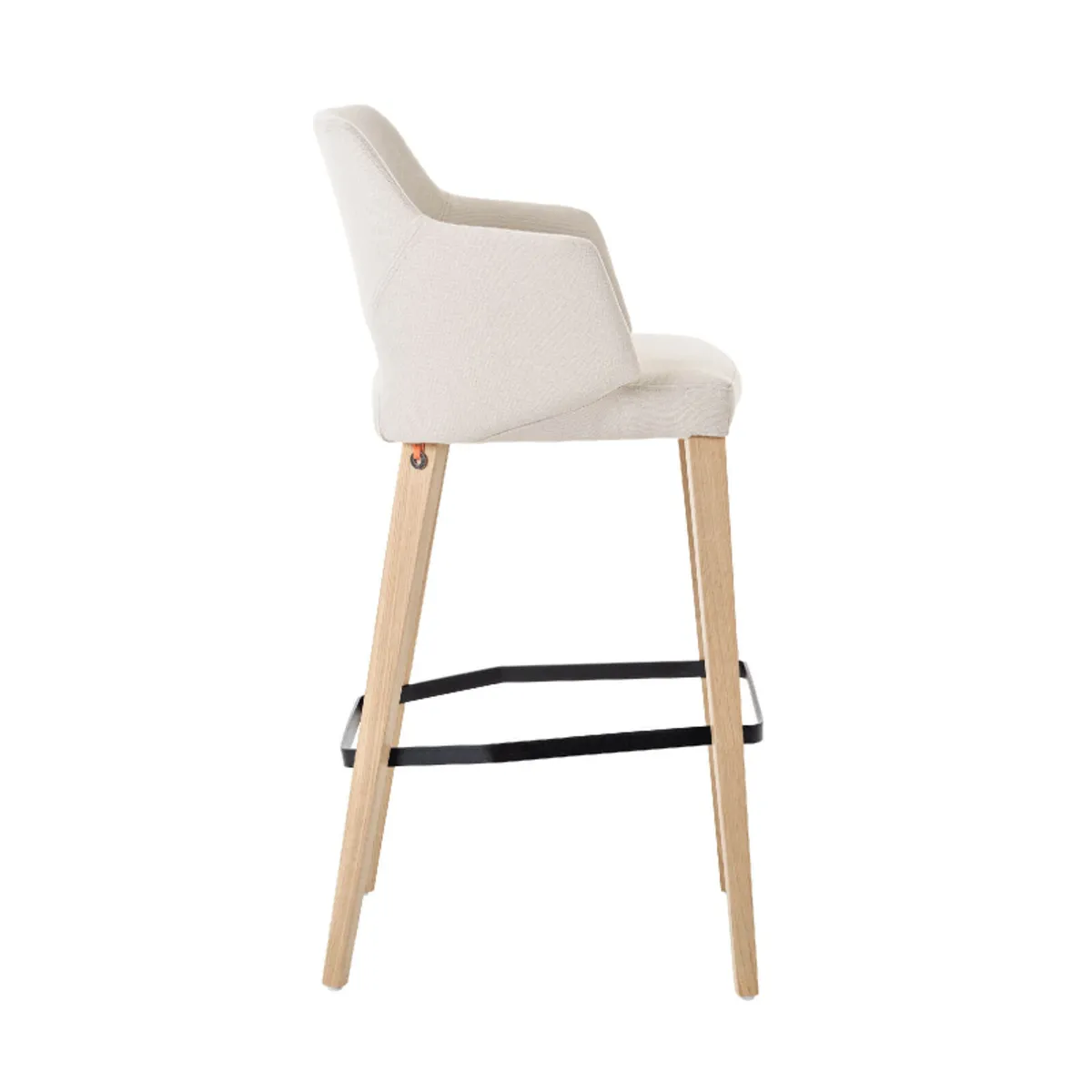 Lena Mobitec ® - Tabouret de bar en tissu avec accoudoirs et pieds en bois — vue 4