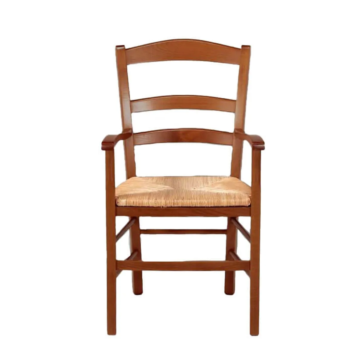 Brocéliande - Fauteuil en bois rustique et paille — vue 3
