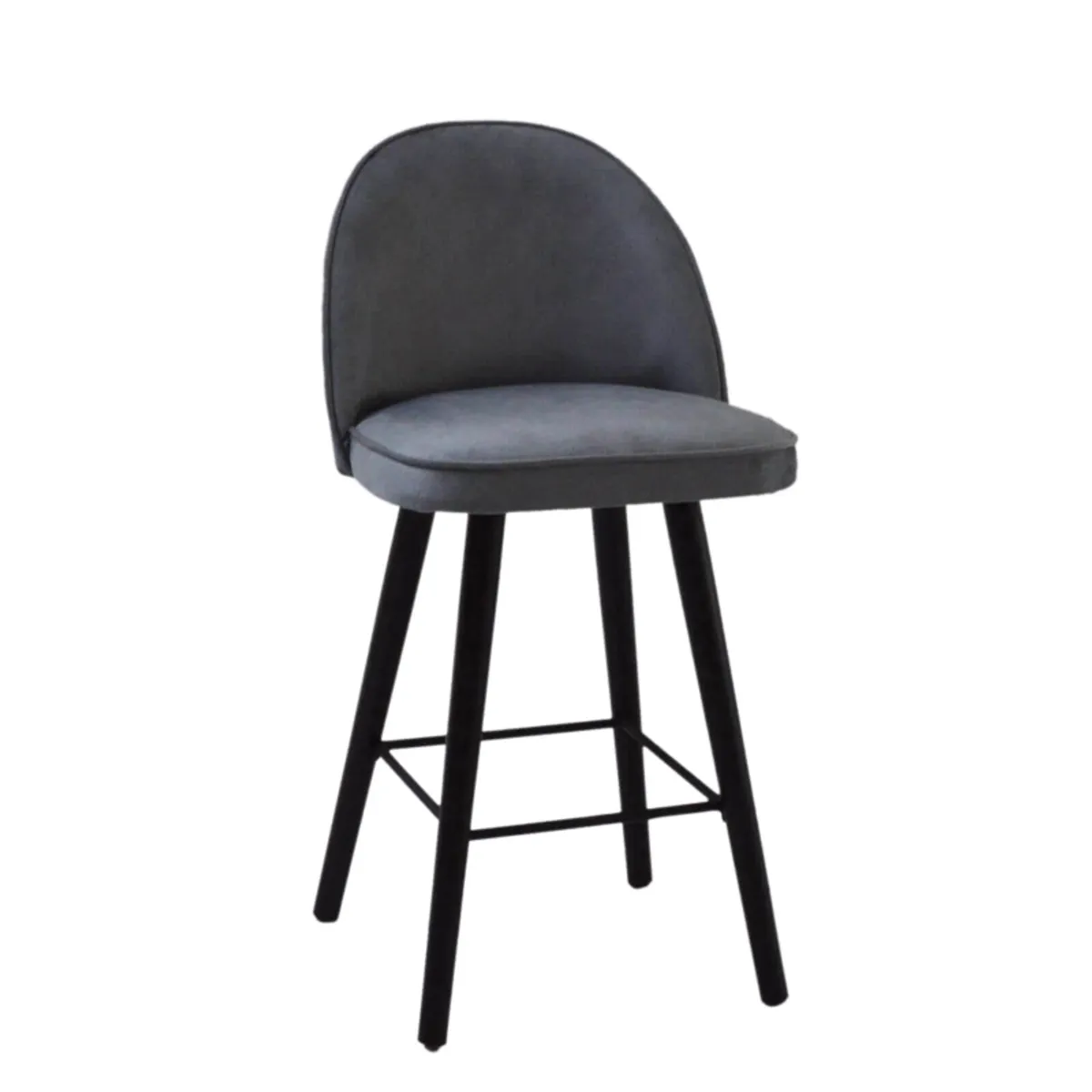 Bistrot - Tabouret snack confortable en tissu avec pieds en bois