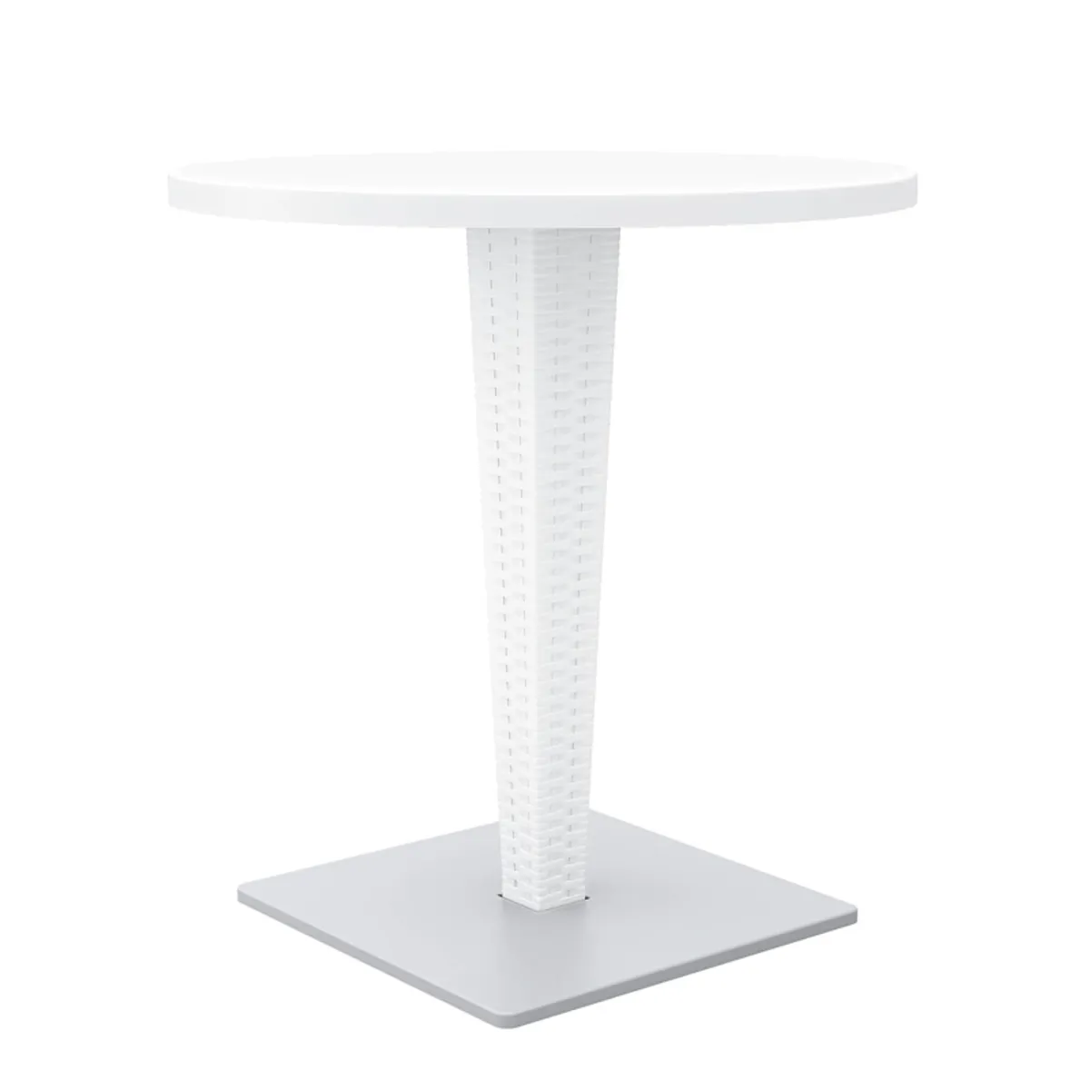 Riva - Table de jardin ronde en résine tressée et plateau werzalit — vue 3
