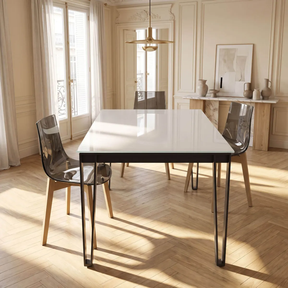 Okaso - Table design en verre pour salle à manger — vue 4