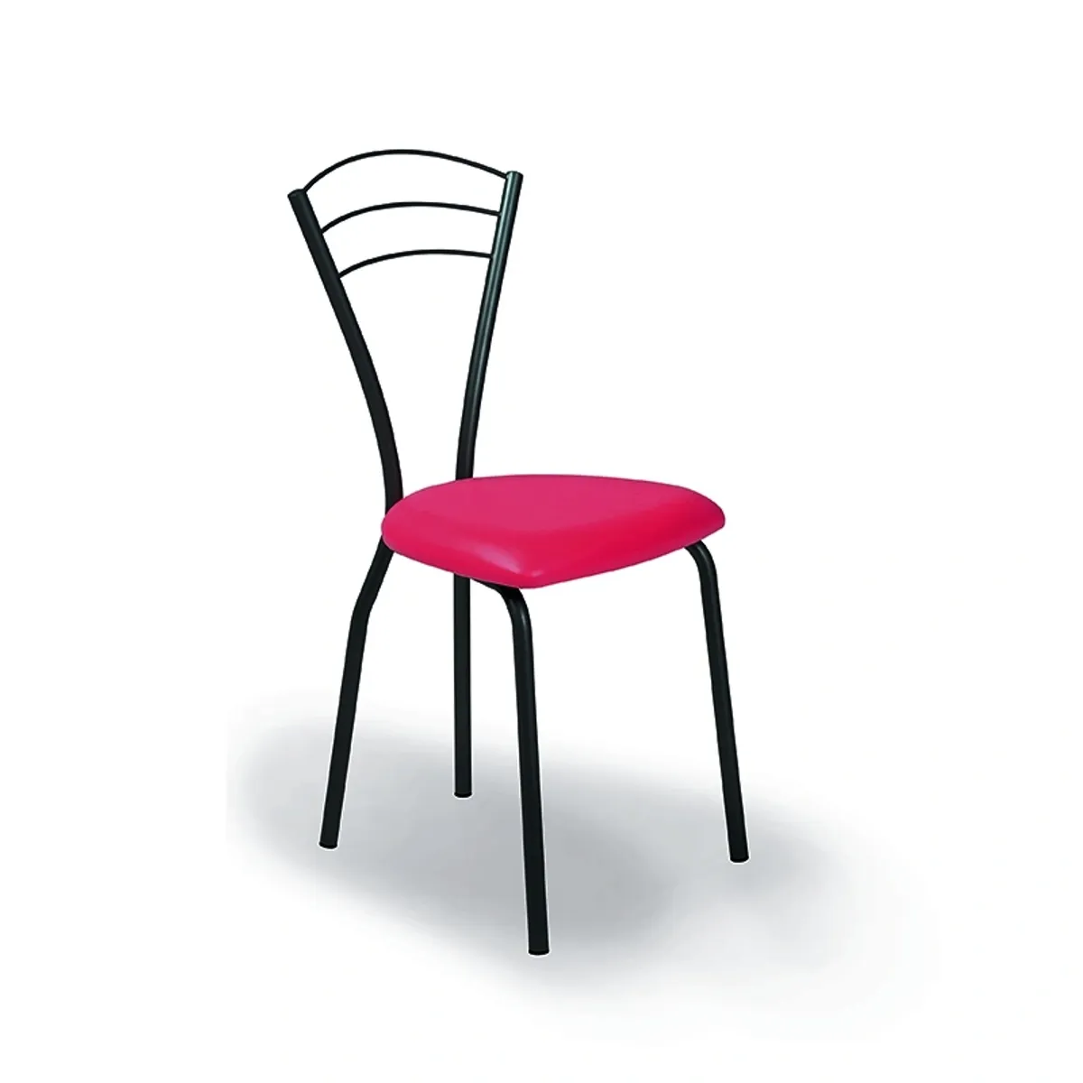 Rebecca - Chaise contemporaine française en métal avec assise rembourrée
