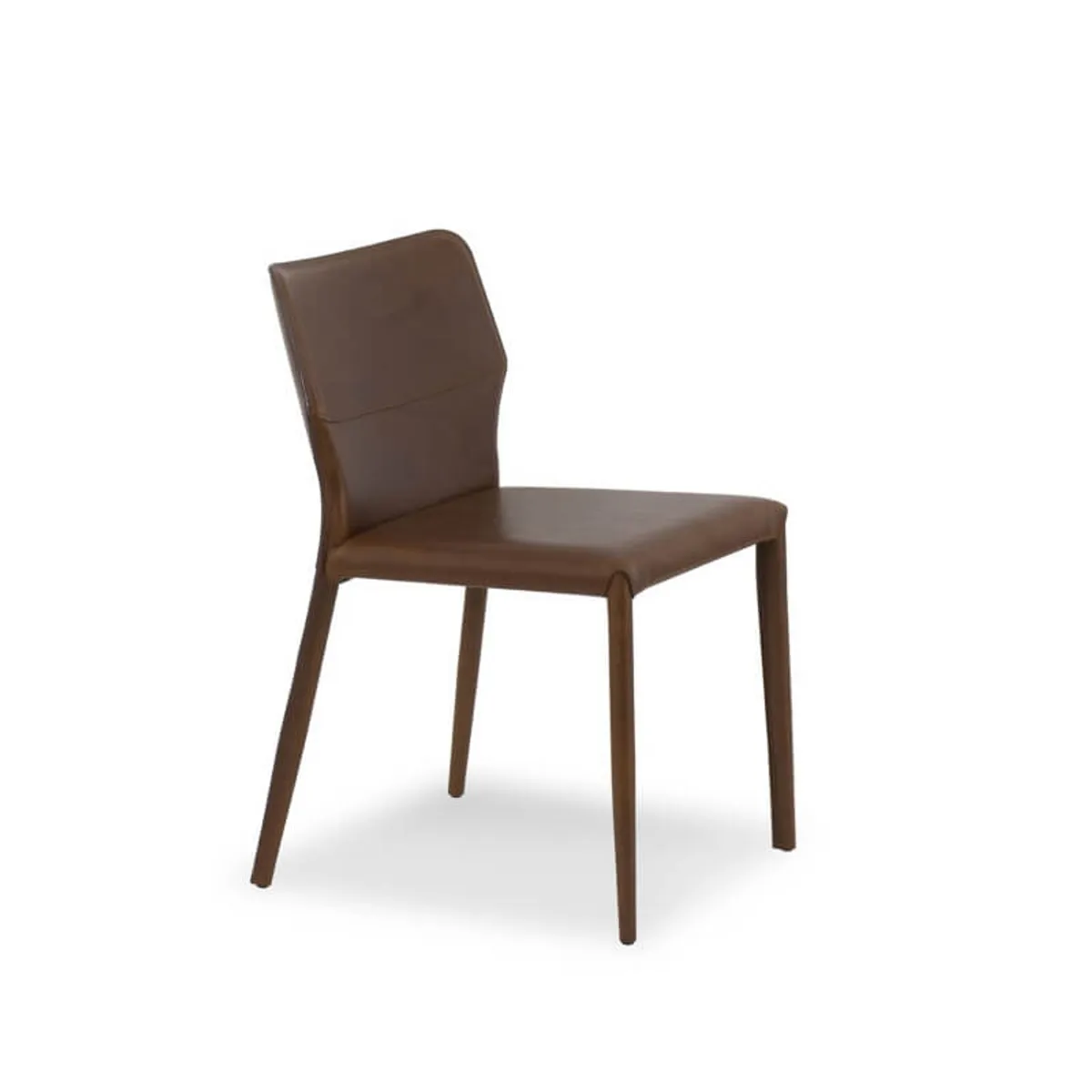 Maryl - Chaise gainée contemporaine en croûte de cuir — vue 4