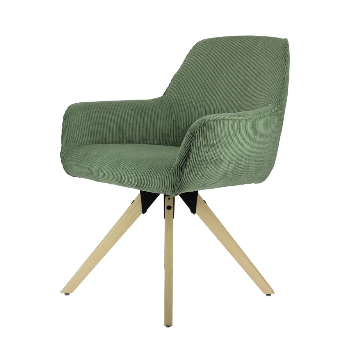 Marius - Fauteuil cocooning en tissu avec pieds bois massif — vue 5