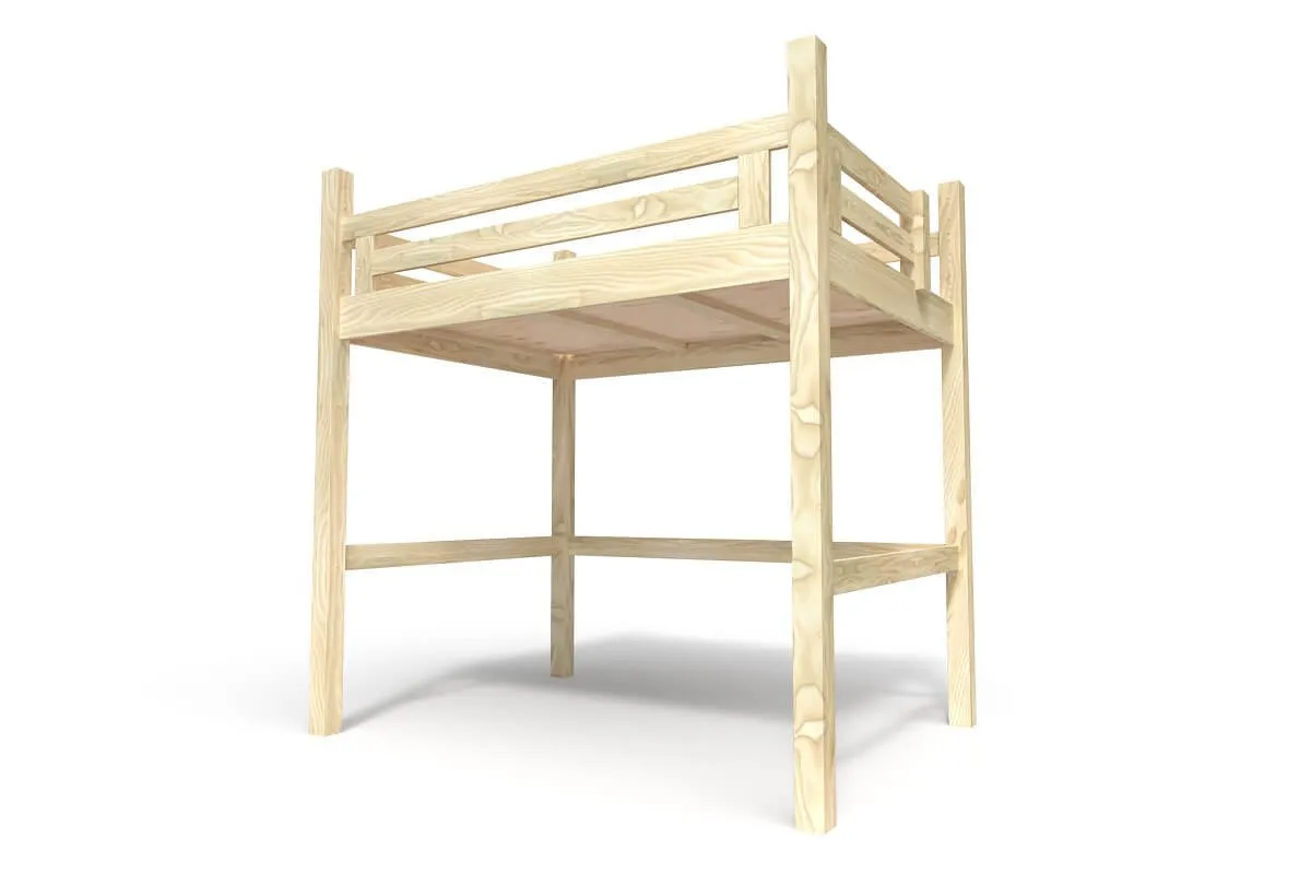 Lit Mezzanine adulte bois + échelle hauteur réglable Alpage — vue 4