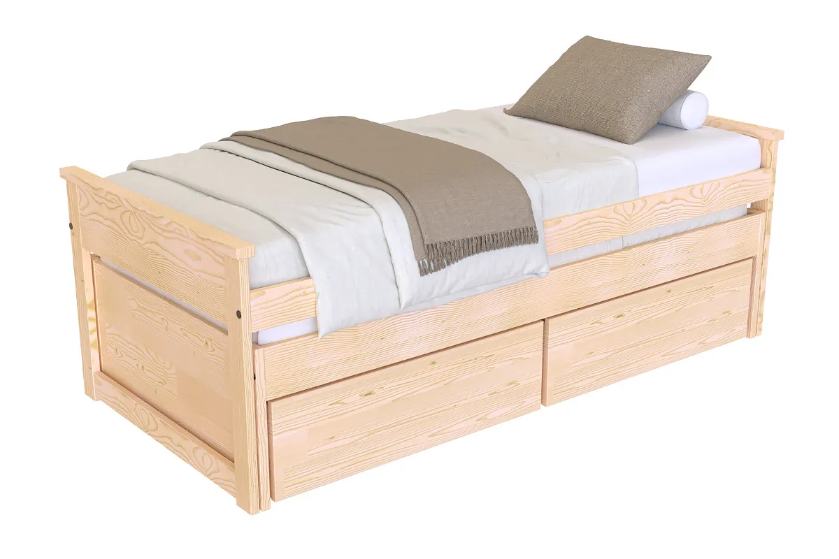 Lit Gigogne Maxi en bois + tiroirs de rangement — vue 6