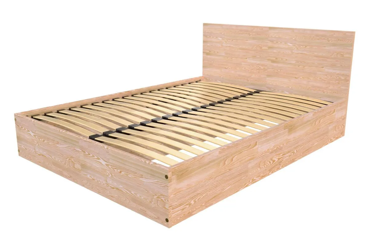 Lit coffre 2 places en bois avec tête de lit -