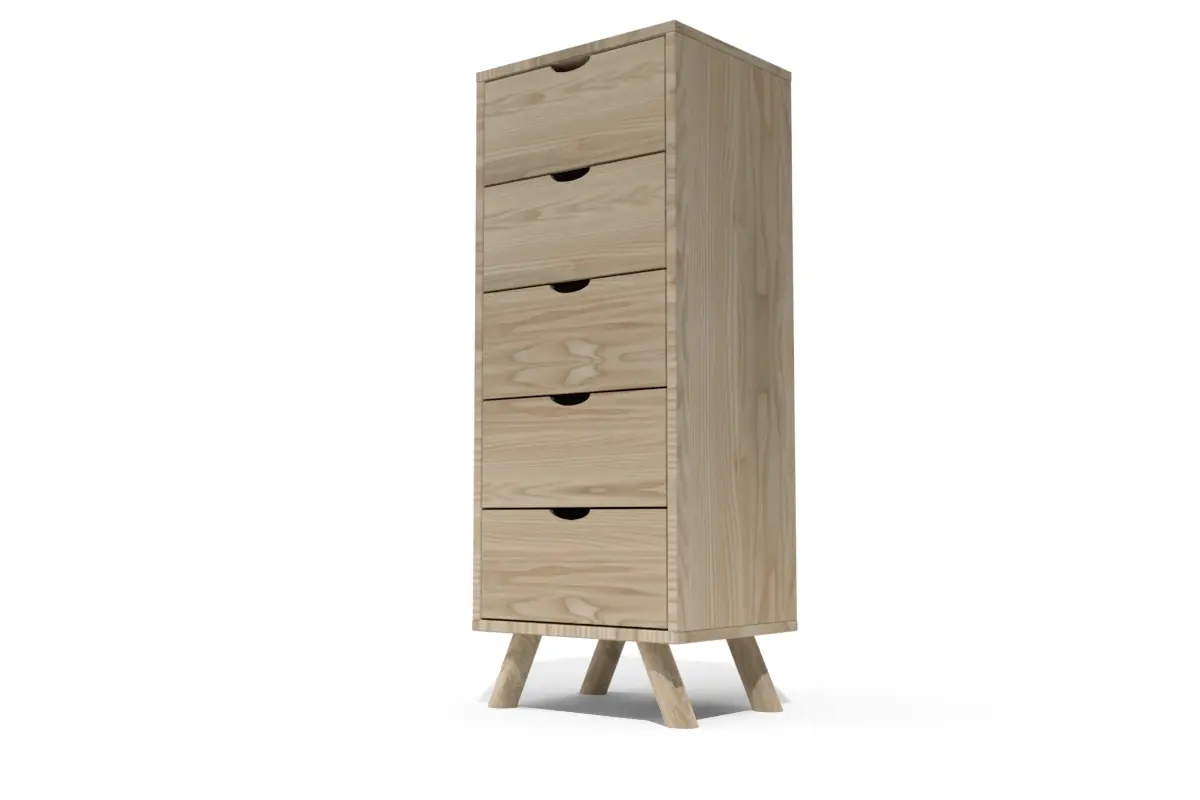 Chiffonnier Scandinave bois 5 tiroirs Viking