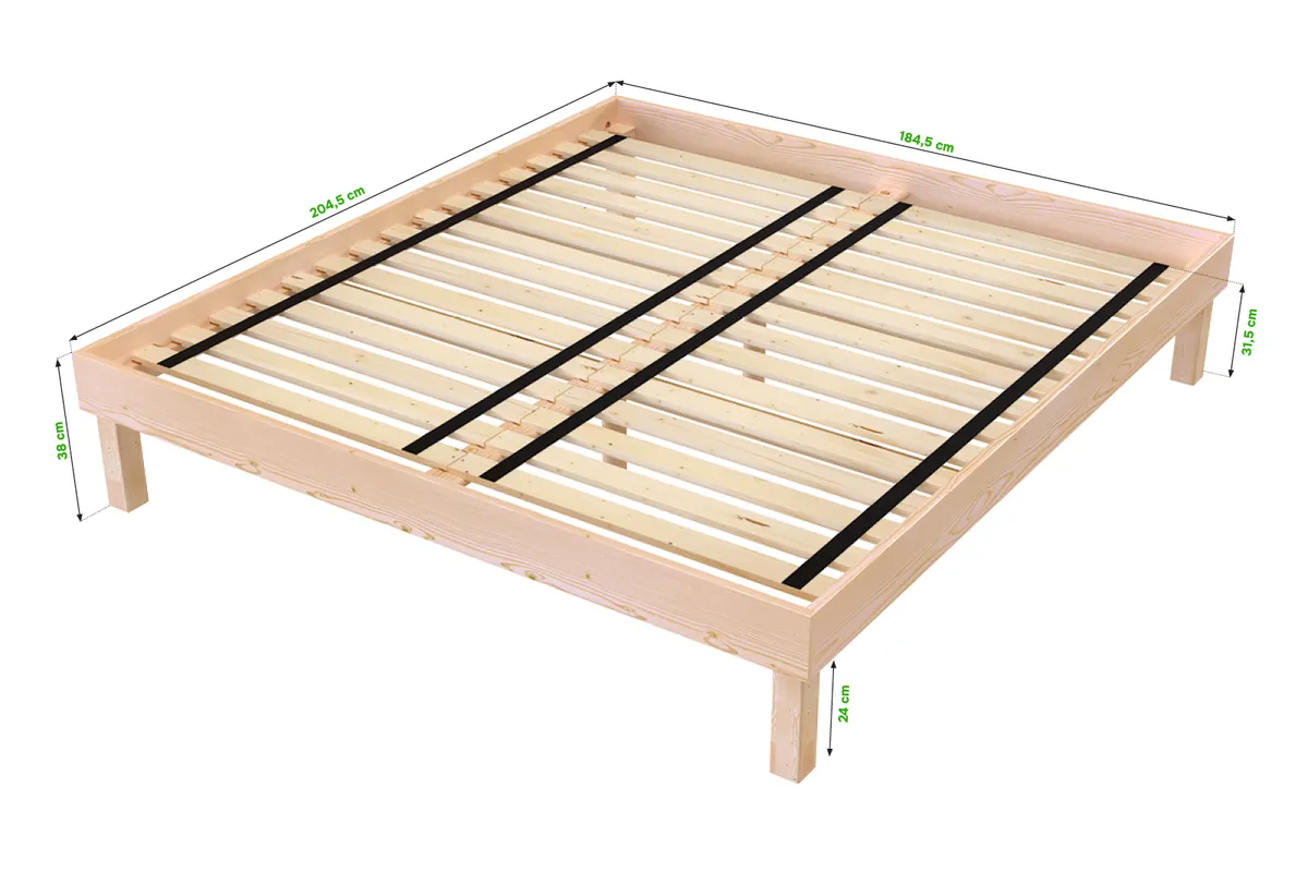 Lit queen size Confort en bois massif — vue 4