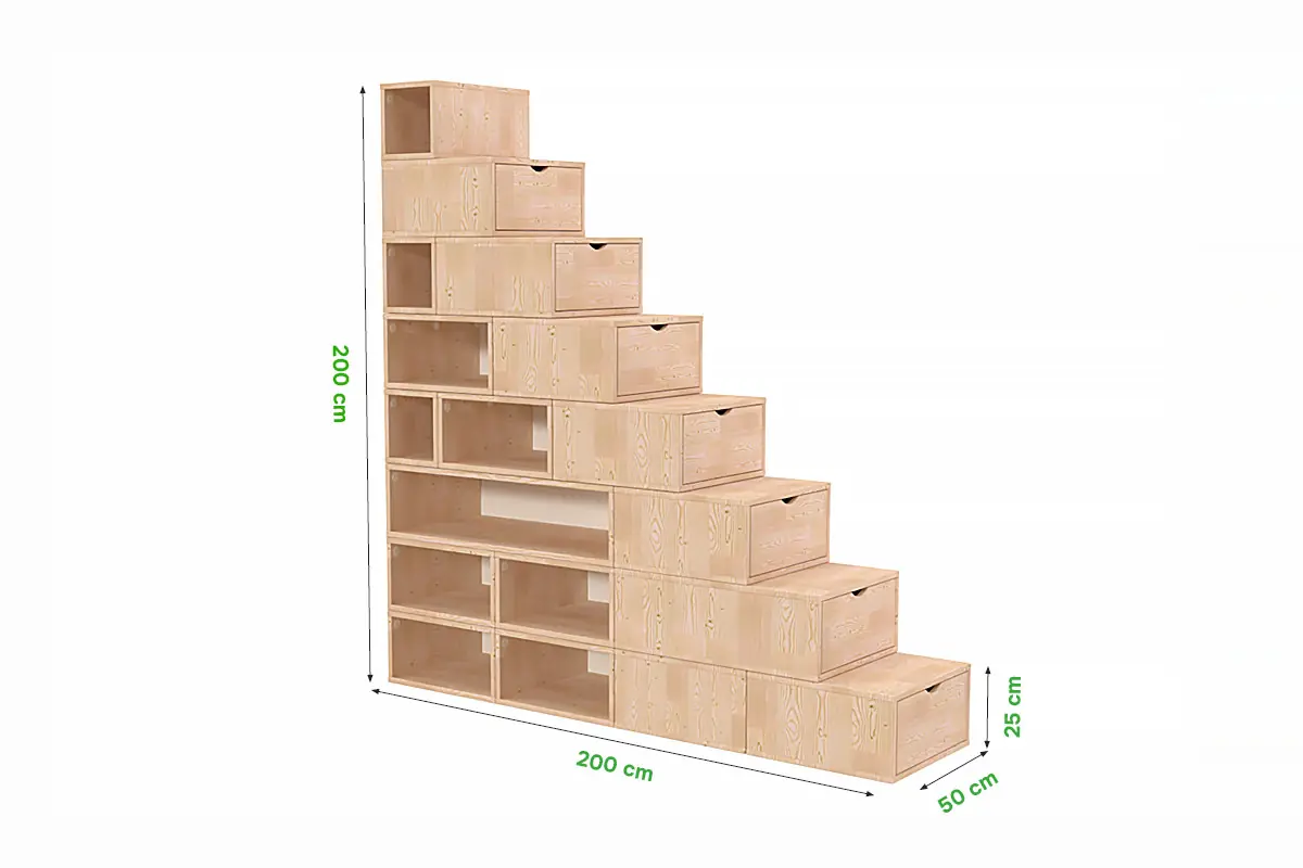 Escalier Cube de rangement hauteur 200 cm — vue 4