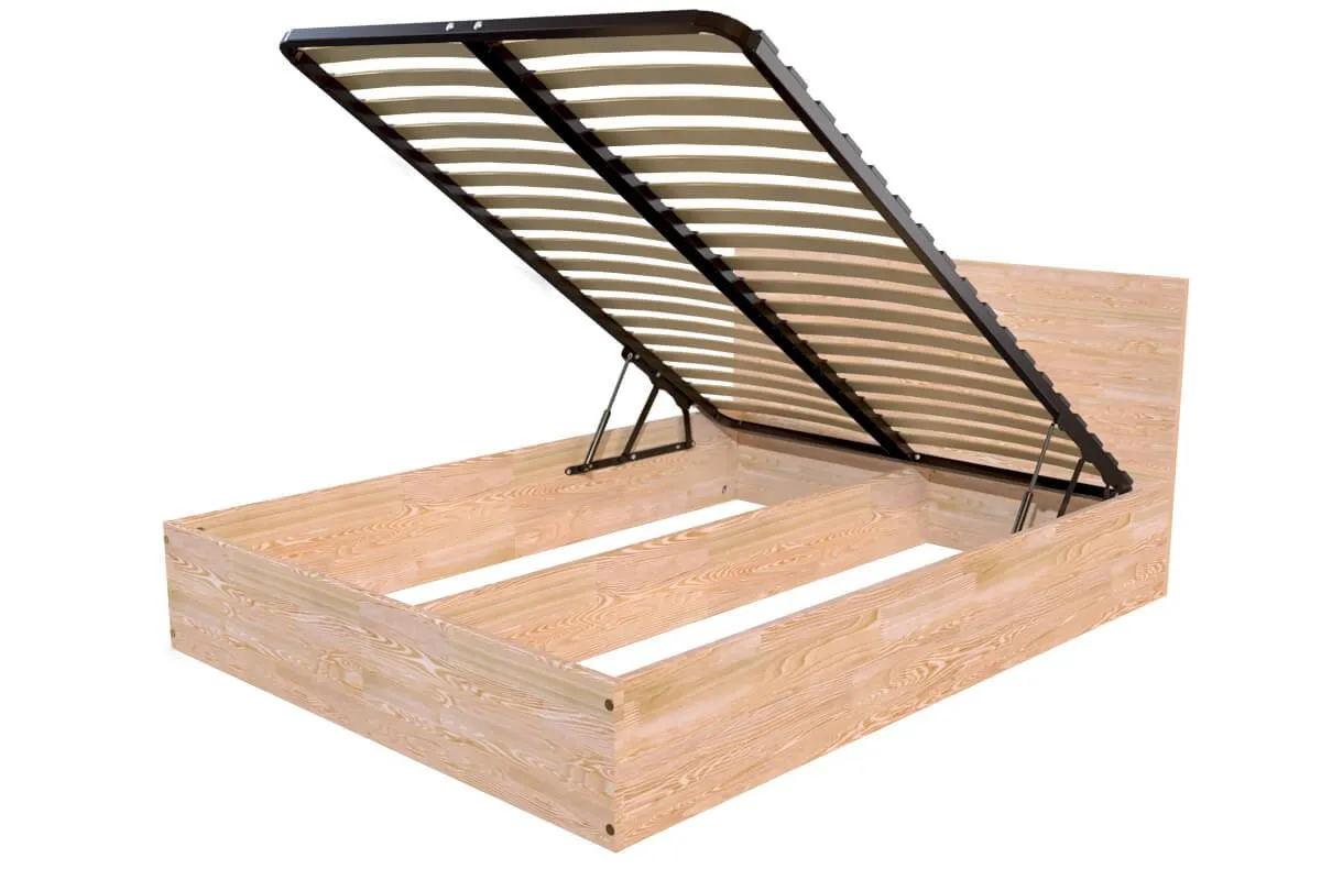 Lit coffre 2 places en bois avec tête de lit - — vue 4