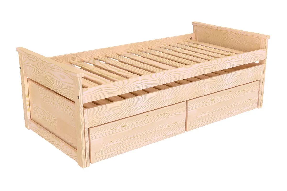 Lit Gigogne Maxi en bois + tiroirs de rangement