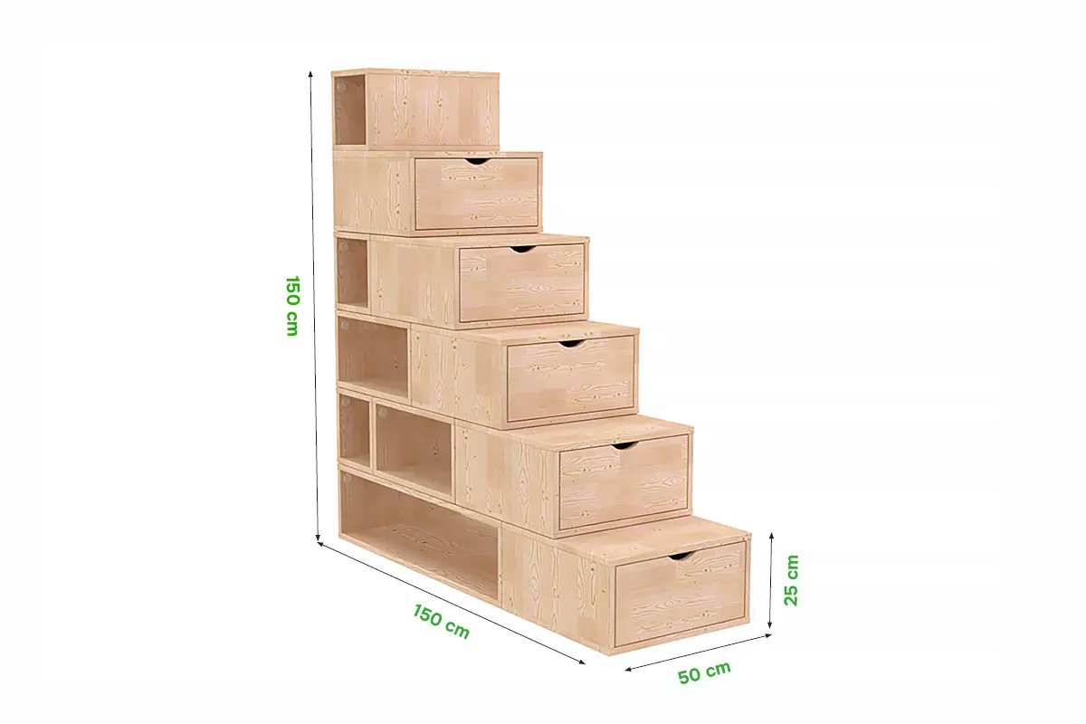 Escalier cube de rangement hauteur 150cm — vue 5