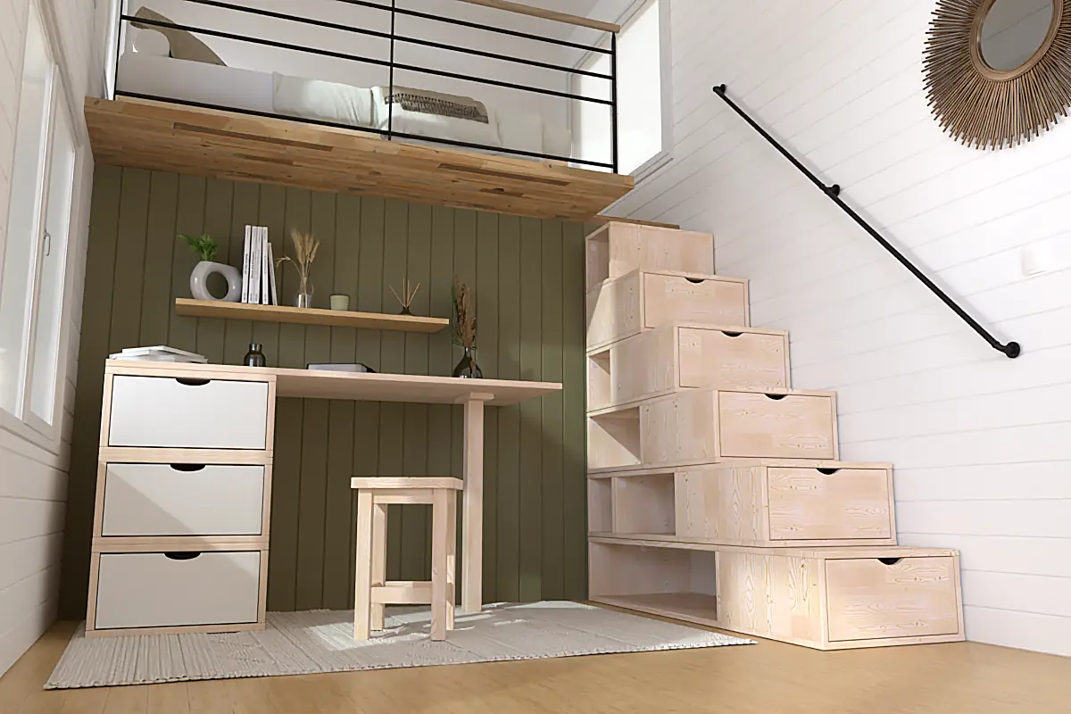 Escalier cube de rangement hauteur 150cm — vue 3