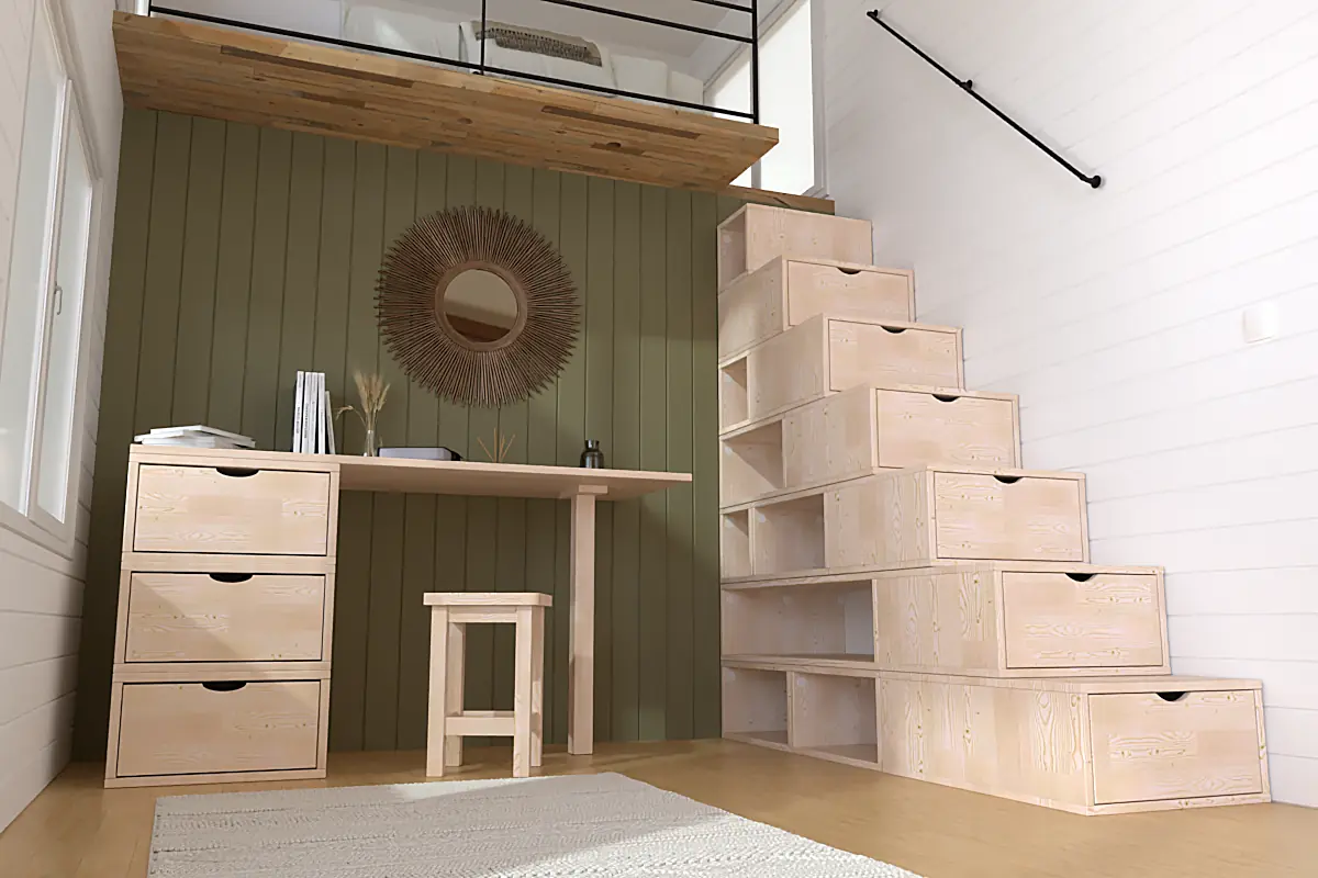 Escalier cube de rangement hauteur 175 cm — vue 3