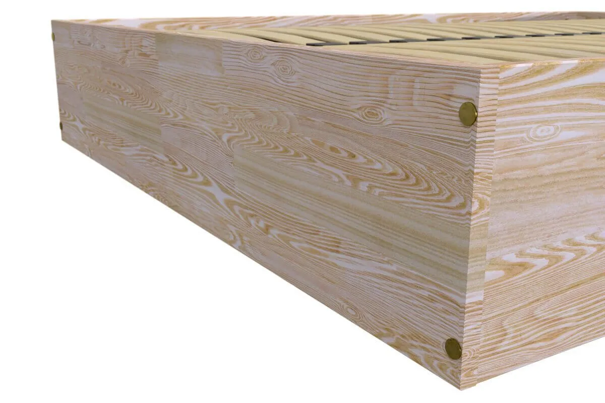 Lit coffre 2 places avec tête de lit en bois - — vue 6