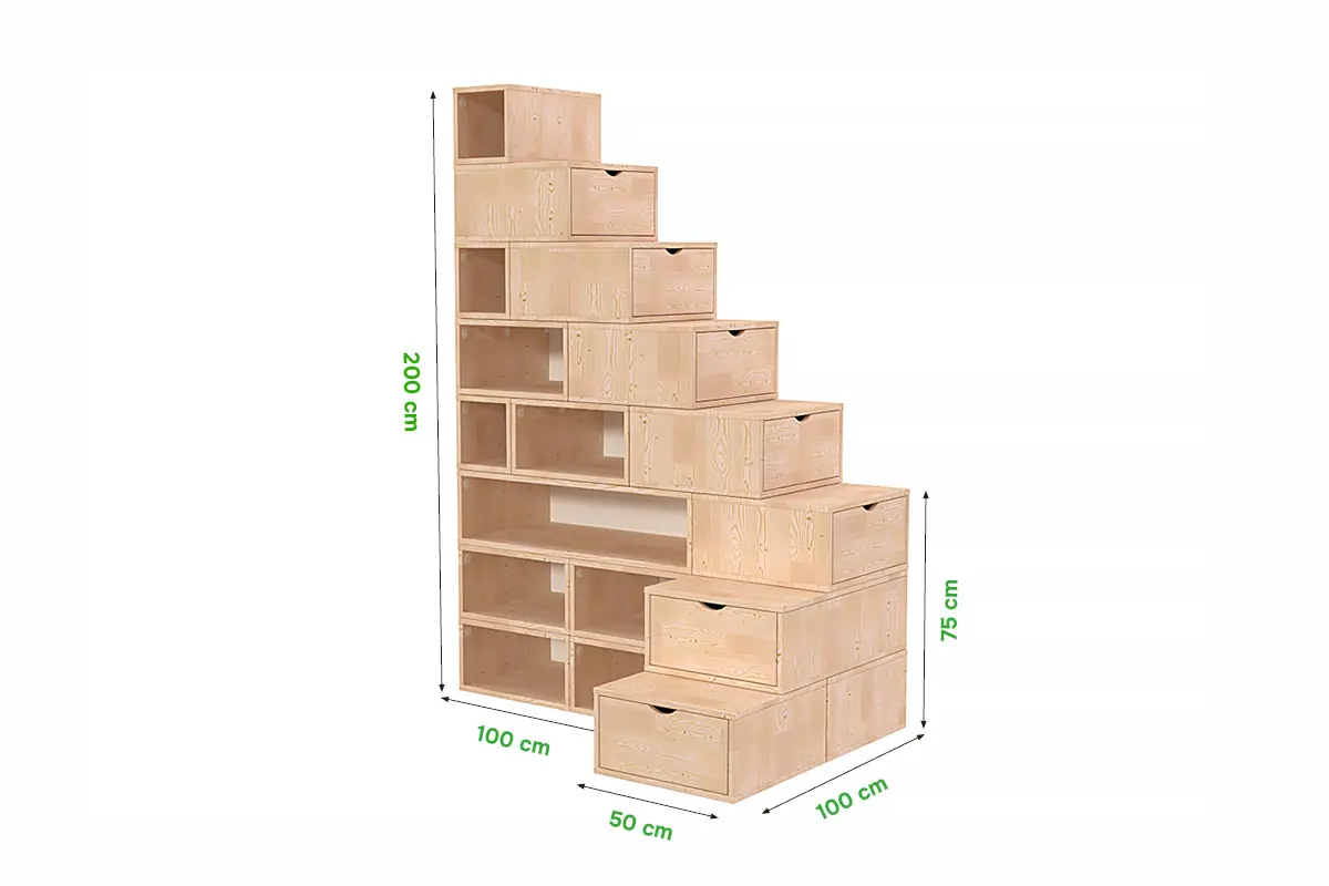 Escalier Cube de rangement hauteur 200 cm — vue 5