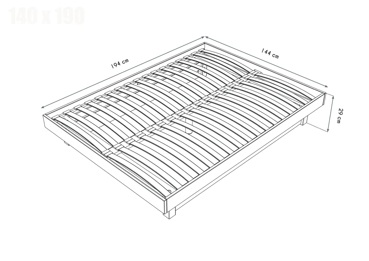 Lit plateforme bois massif — vue 5