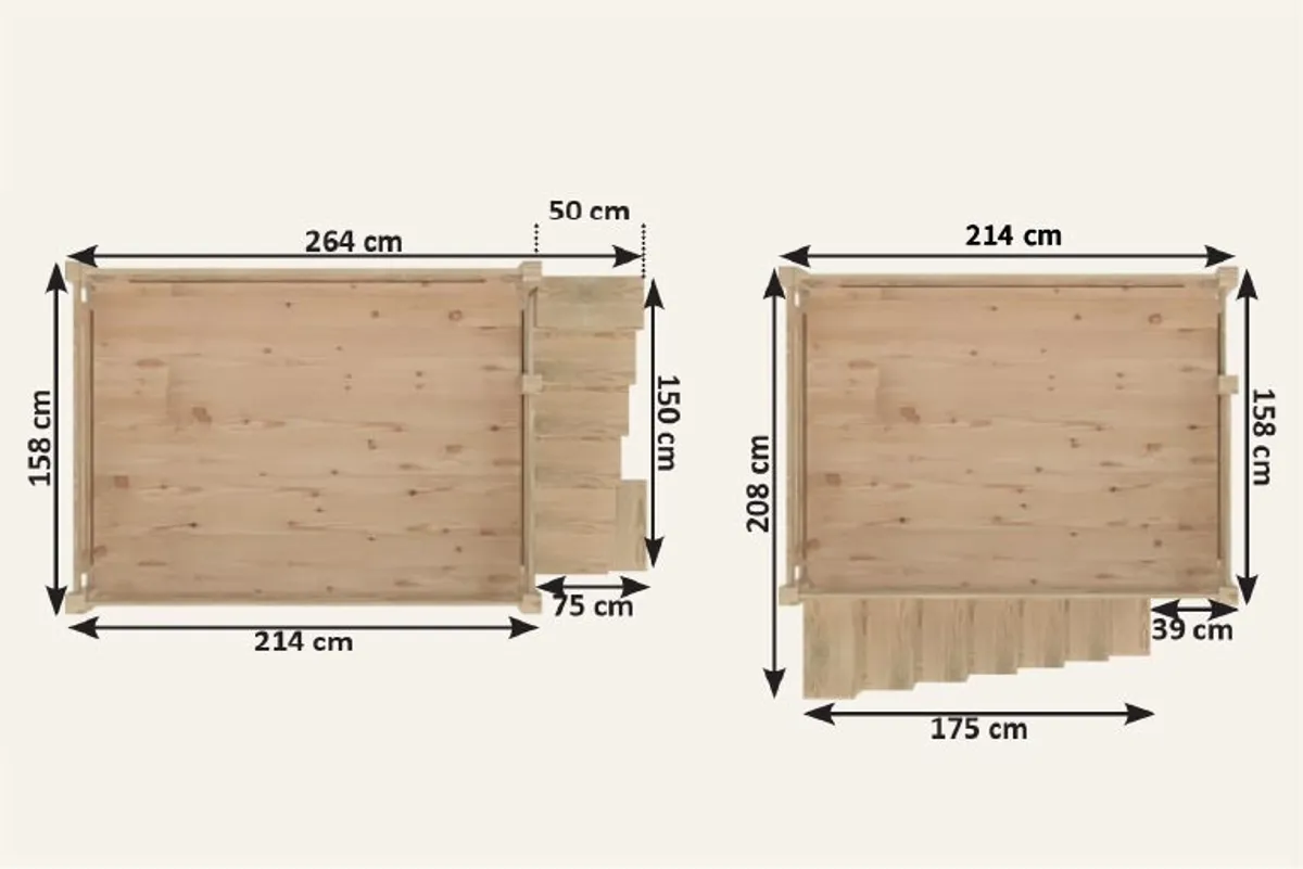 Lit Mezzanine adulte bois Alpage hauteur réglable + escalier cube — vue 5