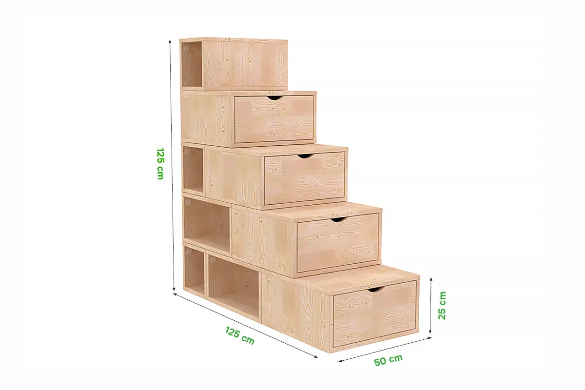 Escalier cube de rangement hauteur 125 cm — vue 5