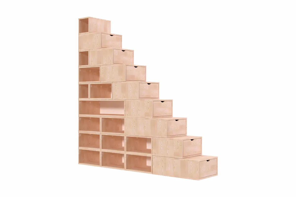 Escalier cube de rangement hauteur 225 cm