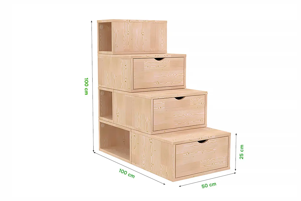 Escalier cube de rangement hauteur 100 cm — vue 5