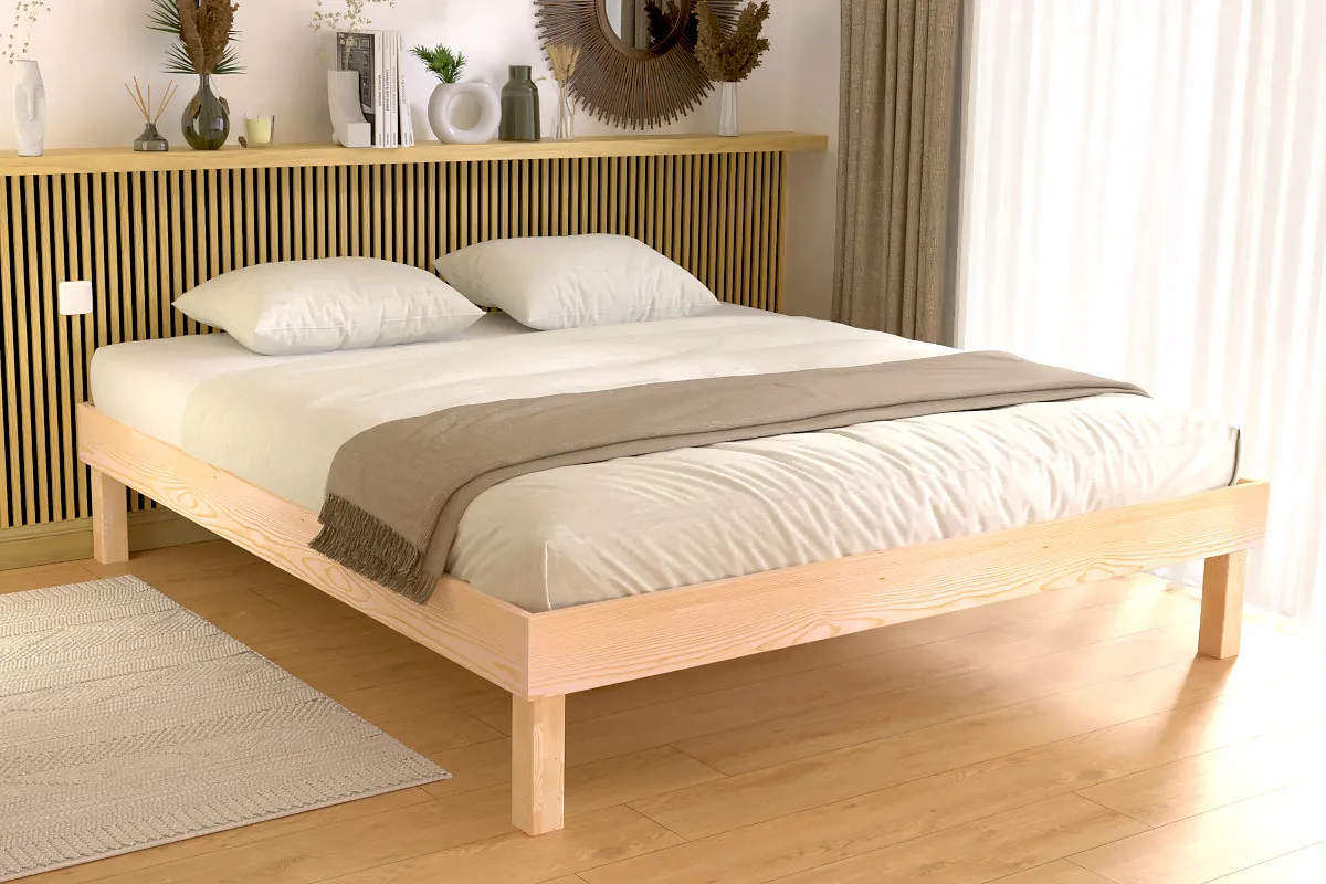 Lit queen size Confort en bois massif — vue 3