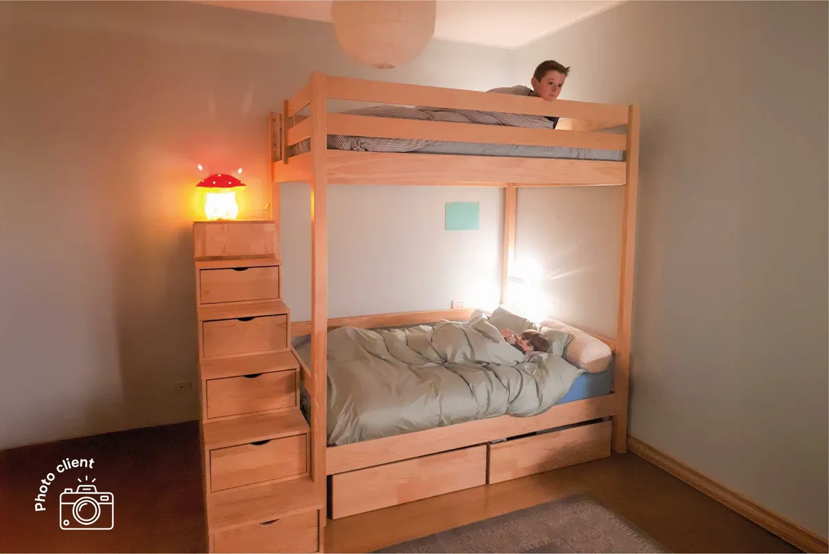 Lit superposé double + escalier rangement Sylvia — vue 5