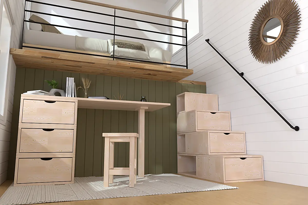 Escalier cube de rangement hauteur 100 cm — vue 3