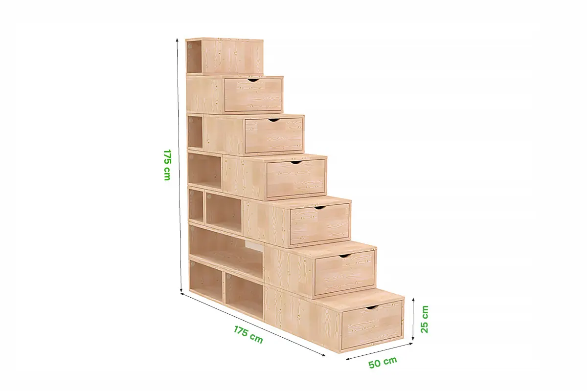 Escalier cube de rangement hauteur 175 cm — vue 5