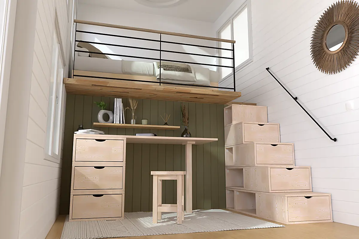 Escalier cube de rangement hauteur 125 cm — vue 3