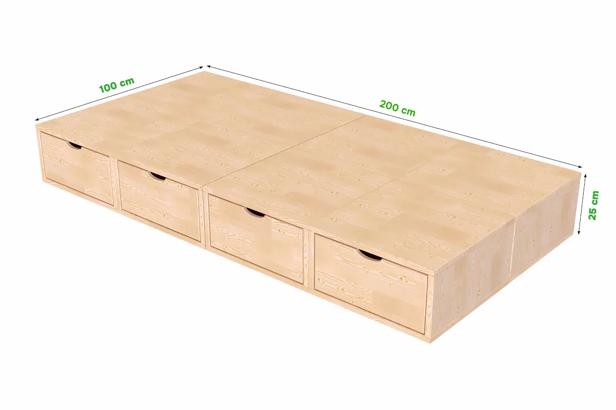 Lit 1 place avec rangement Cube — vue 5