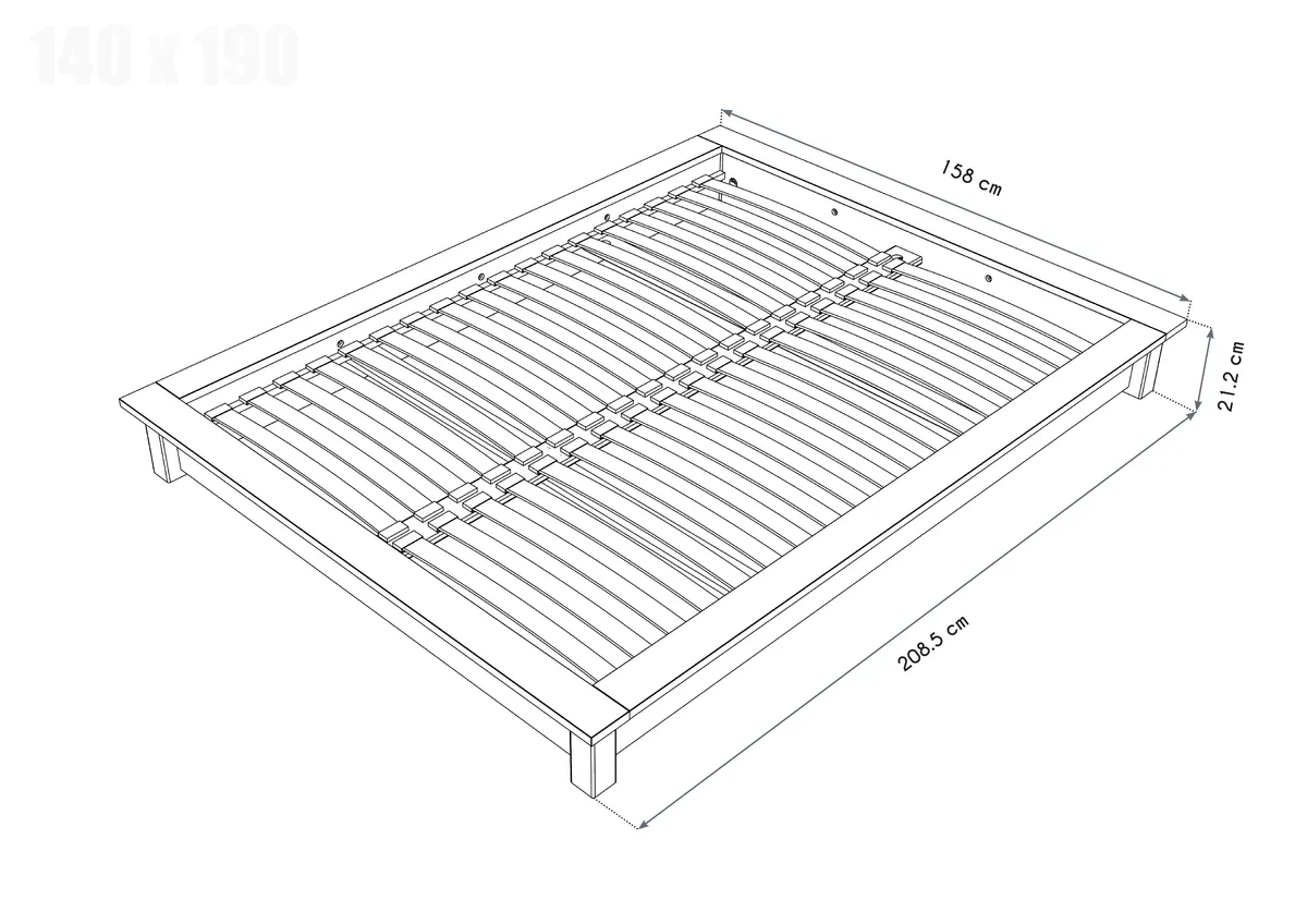 Lit futon Solido en bois massif — vue 5