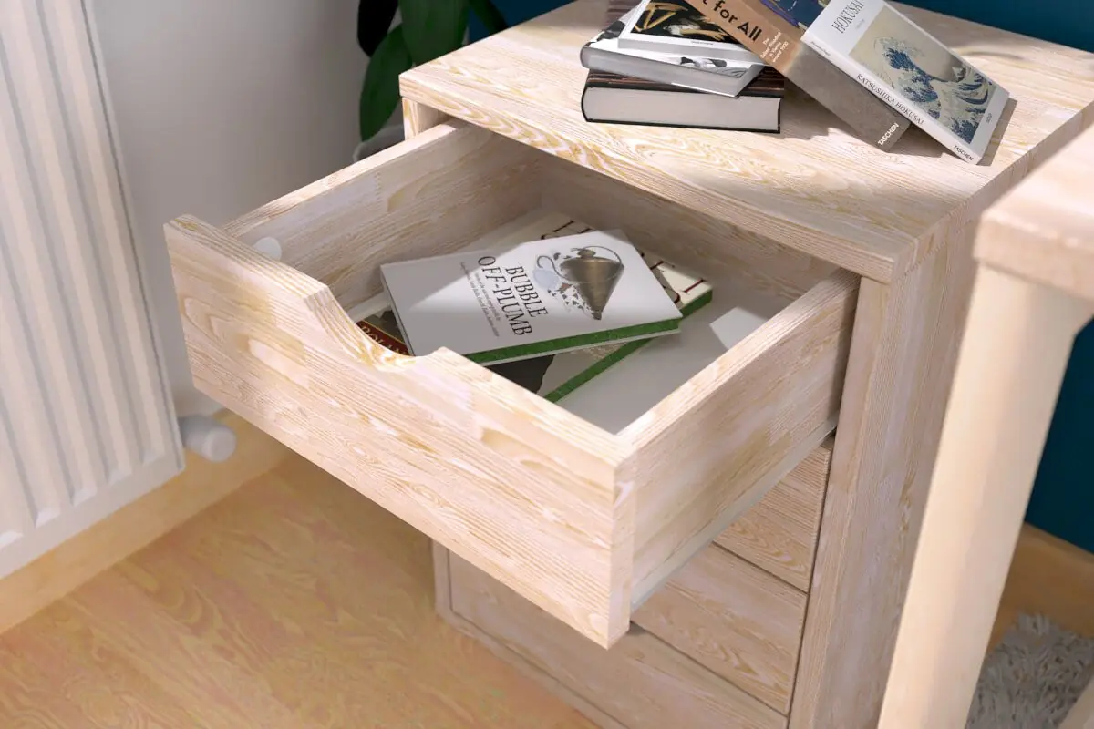 Caisson à tiroirs 4 en bois massif — vue 4