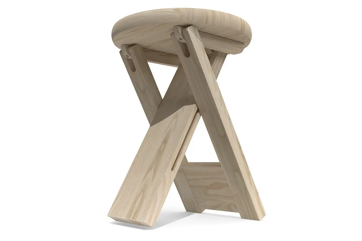 Tabouret pliable en bois vintage — vue 4