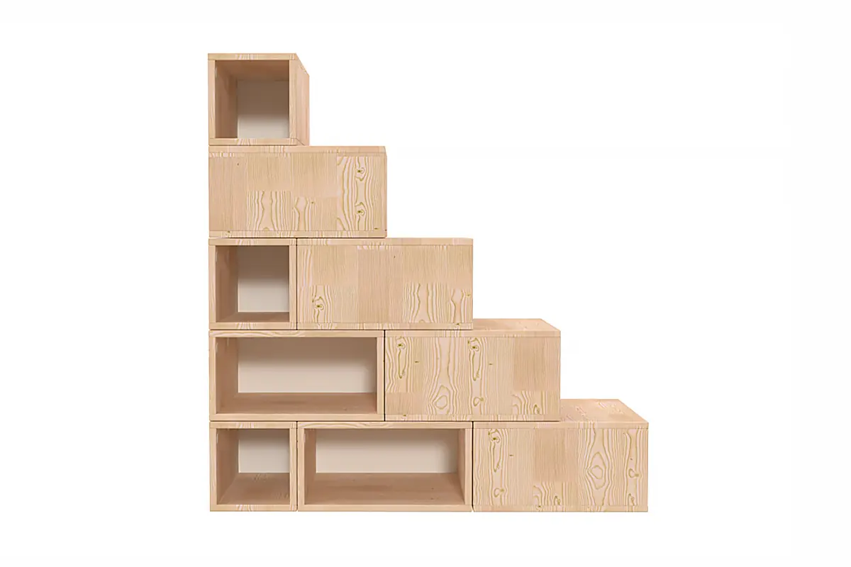 Escalier cube de rangement hauteur 125 cm — vue 4