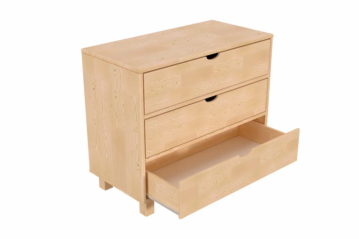 Commode bois 3 tiroirs Cube — vue 4