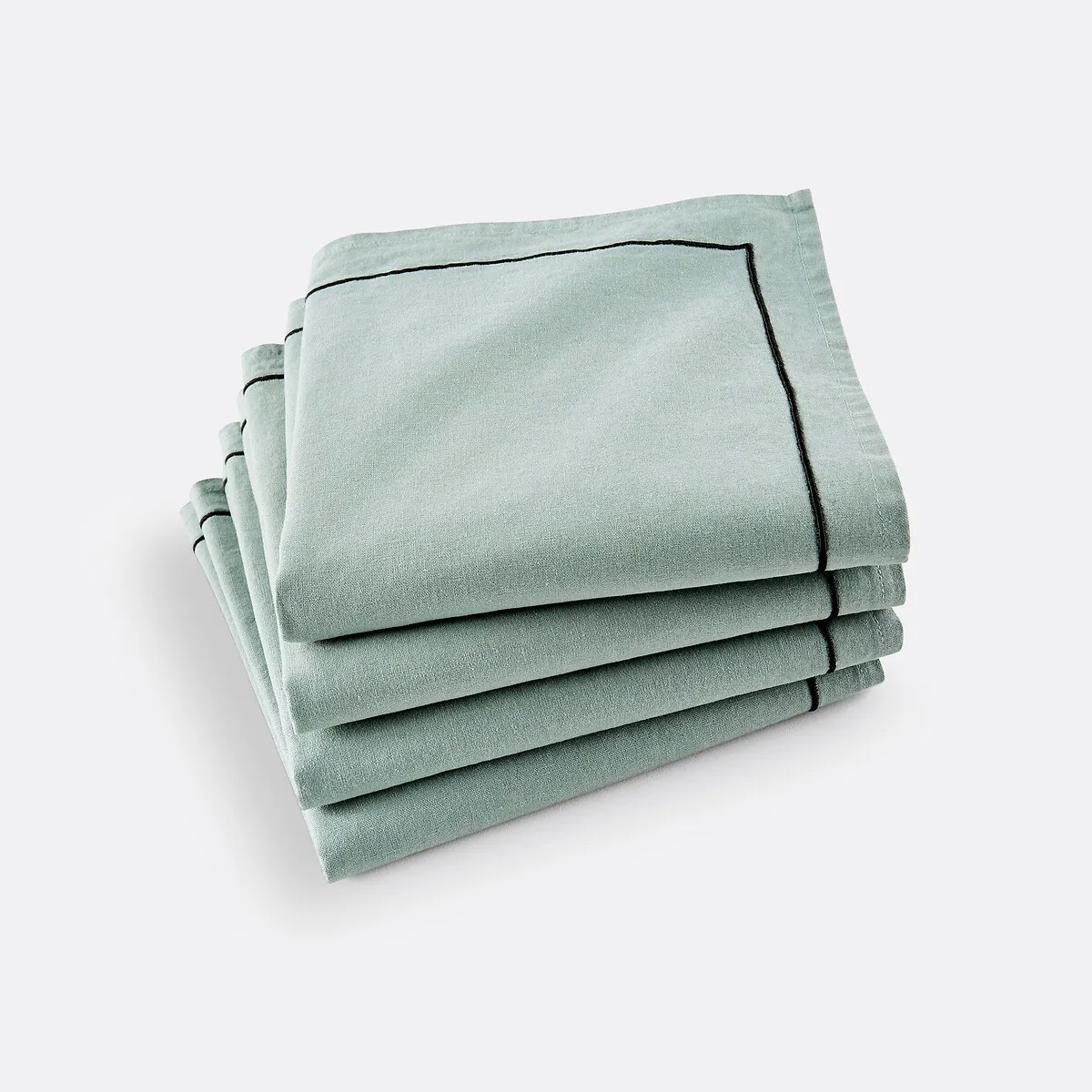 Lot De 4 Serviettes De Table En Lin Et Coton Lavé MÉTIS BOURDON
