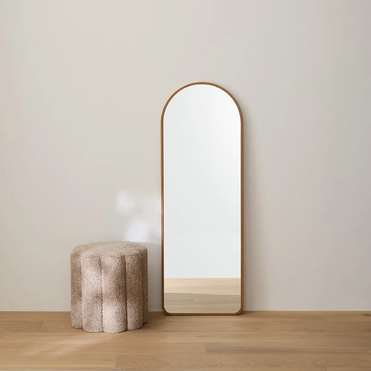 Grand Miroir, Forme Arche, Plaqué Chêne, Longueur 42 X Hauteur 120 Cm, IODUS