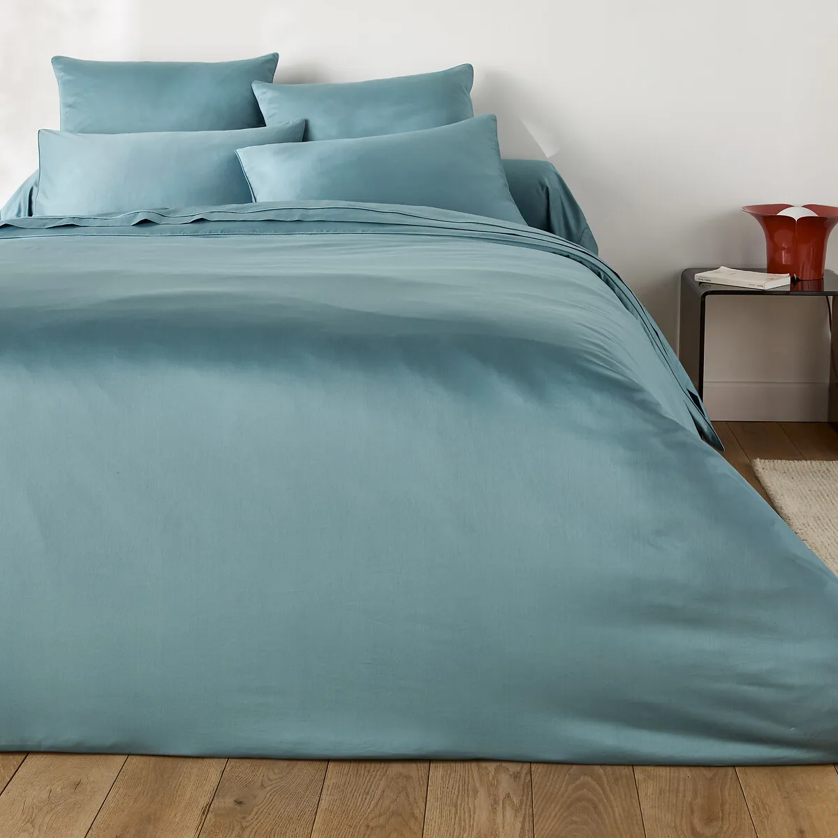 Taie De Traversin Unie En Satin De Coton, 153 Fils, Opale — vue 3