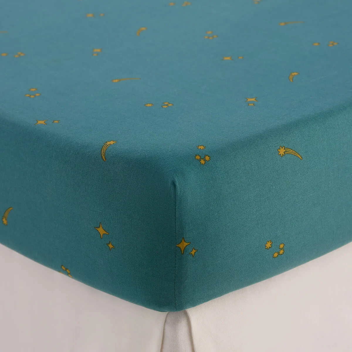 Drap-housse Enfant, 30% Coton Lavé Recyclé, Bonnet 25 Cm, Imprimé Fusées, EGOR — vue 3