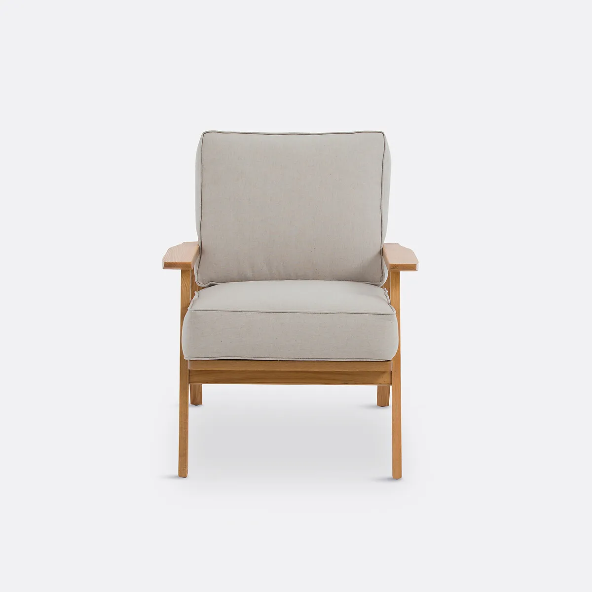 Fauteuil Vintage Chêne Et Coton/lin, Linna — vue 3
